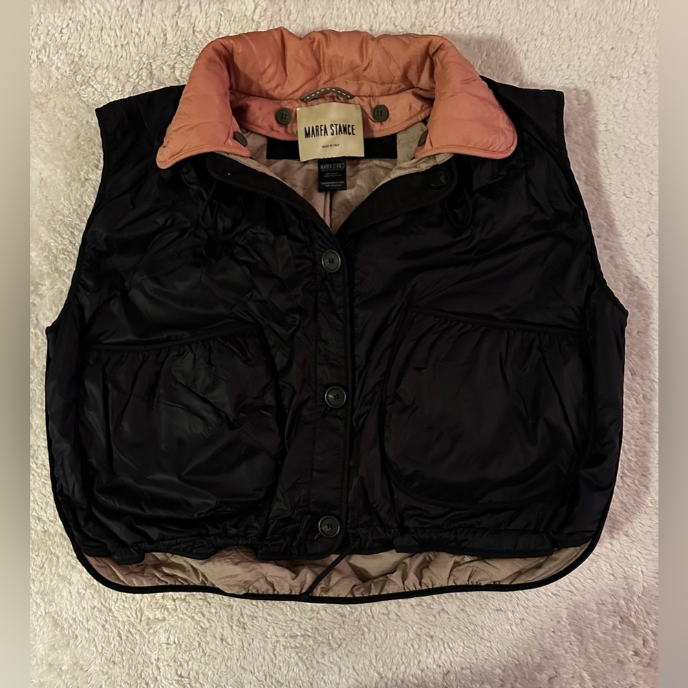 Mafia Stance Black and Beige Parachute Quilted Vest